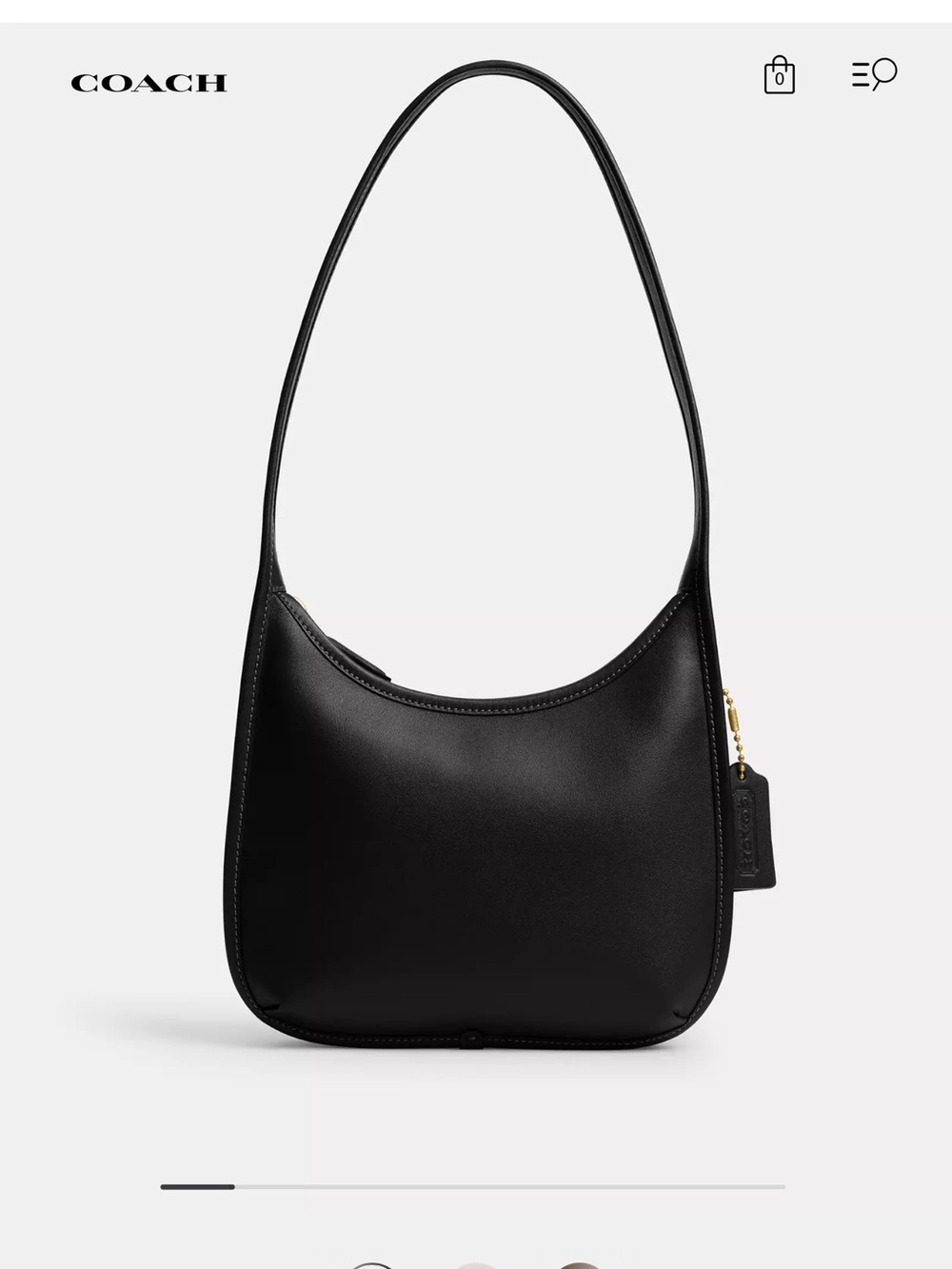 Coach Curve Zip Bag in Black with Gold Hardware